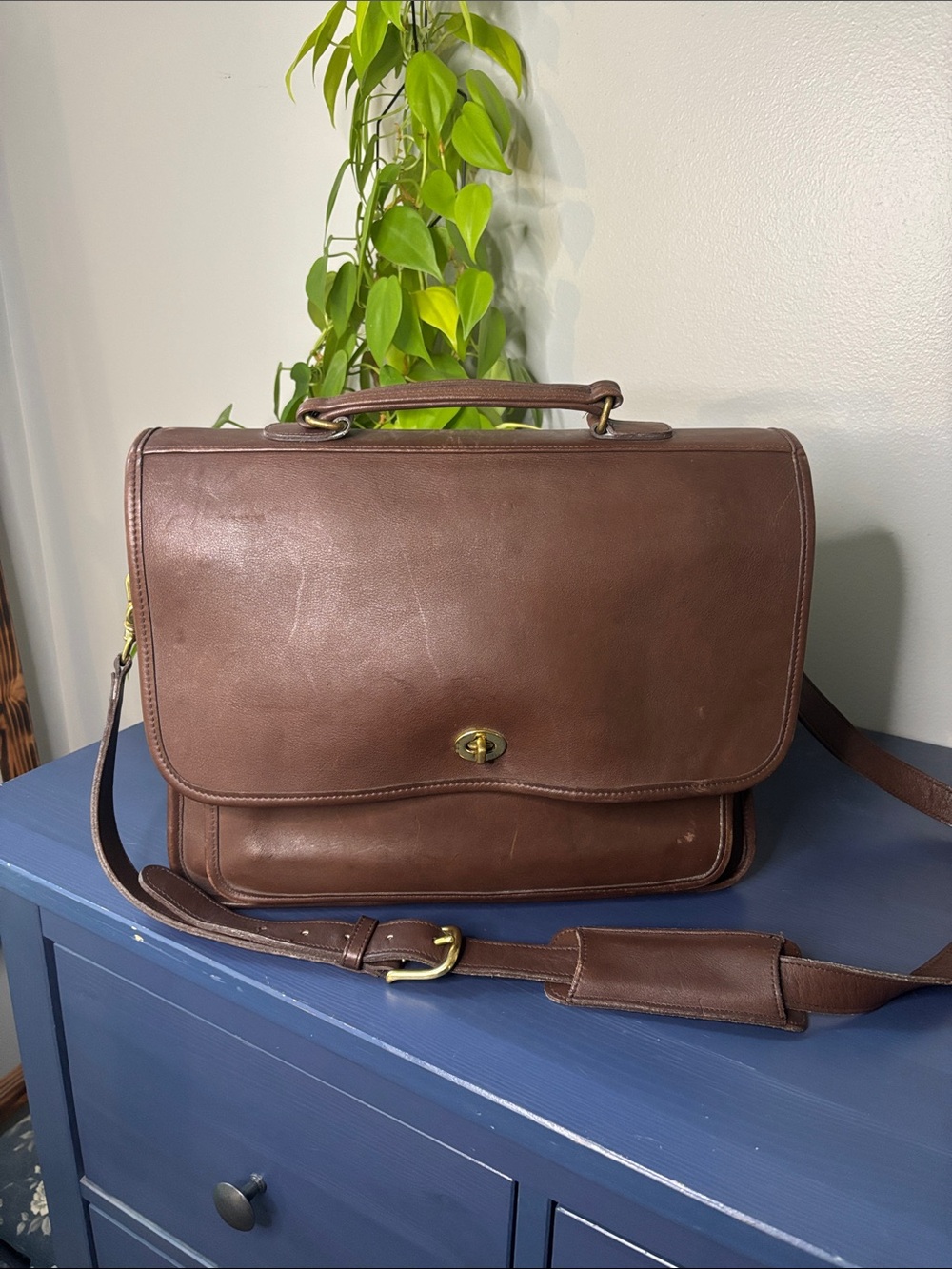 1999 COACH Brown Leather Colebrook Messenger Bag 5181 - Picture 1 of 8